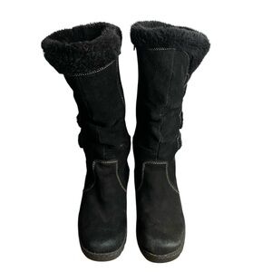 Naturalizer Women's Black Suede Faux Fur Lined Winter Boot